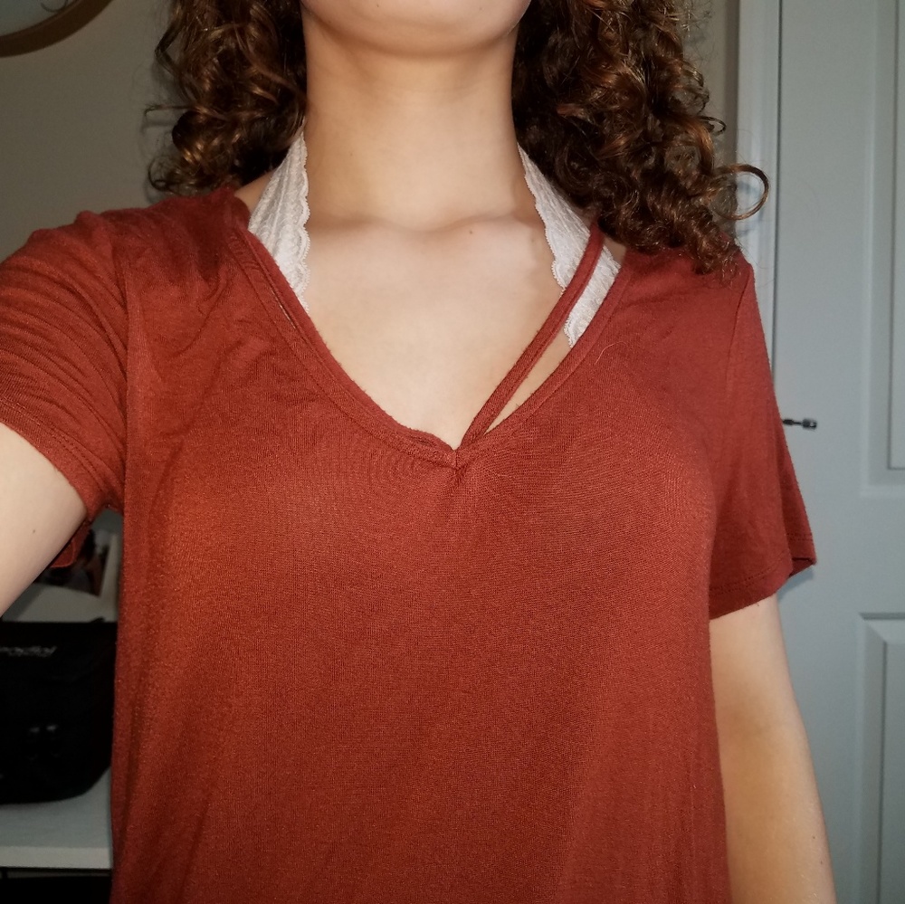 Burnt Orange V-neck